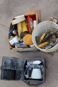 lot 233 image: Painting lot paint sprayer, rollers, brushes and more