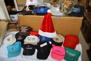 lot 43 image: Hats Santa hat, ball caps (some are new), see photos