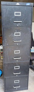 lot 202 image: Black All-Steel 4 drawer file cabinet - 18W x 28D x 60H