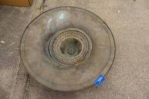 lot 229 image: Vintage metal pitcher warmer (basin holds hot coals)