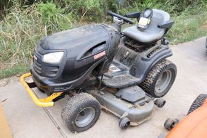 lot 4 image: Craftsman Riding lawn mower. Extra belt included, (turns over has no gas - hasnt run in years) see video