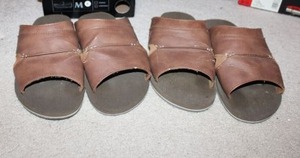 lot 155 image: Two pair Dockers brown leather sandals size 9