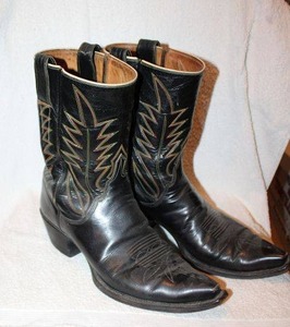 lot 166 image: Leddy black leather cowboy boots