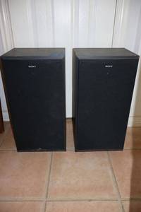 lot 79 image: Sony speakers model MB215 - 11w x22h each