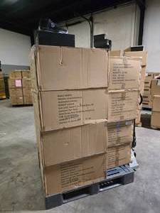 lot 28 image: Pallet of NEW K8IROS (Spencer Dinwiddle) Perception BlackGreyWhite Mens Shoes.  10 Pairs of Shoes Per Box.  QUANTITY 12 BOXES PER PALLET  BID IS TIMES THE QUANTITY SO YOU ARE BIDDING PER BOX