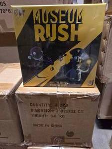 lot 56 image: NEW Museum Rush Board Games.  4 Boxes Per Case.  QUANTITY 24 CASES.  BID IS TIMES THE QUANTITY SO YOU ARE BIDDING PER CASE