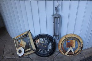 lot 63 image: Patio wall art with wind chime