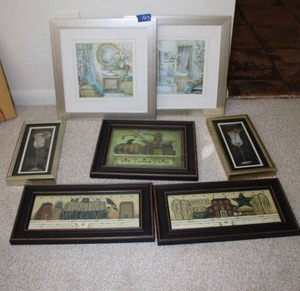 lot 103 image: Framed Wall art prints