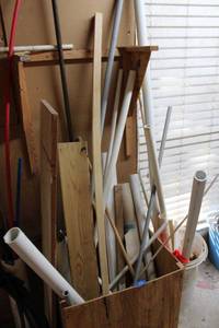 lot 193 image: Misc. boards and pvc pipe