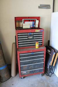 lot 4 image: Red tool chest by Sears Craftsman only (tools sold separately)