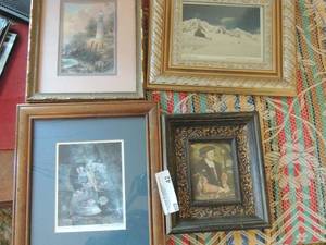 lot 42 image: qty 4 piece framed art various sizes