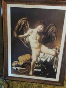 lot 46 image: AMOR VINCIT OMNIA -LOVE CONQUORS ALL   CARAVA 9910  framed art   35 12 x 27 12