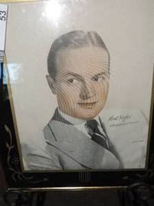 lot 53 image: framed portrait of BOB HOPE  ( a young Bob Hope)