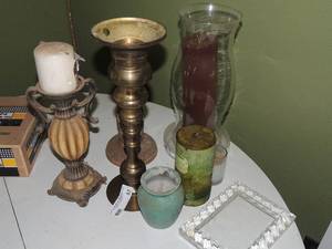 lot 57 image: candle stands and various candles