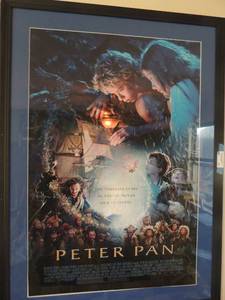 lot 27 image: framed peter pan poster