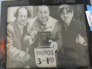 lot 72 image: framed photo of the 3  stooges