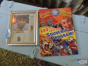 lot 74 image: 133rd edition souvenir program book, framed newspaper of in memoriam 1977-2017 nelson Ellis