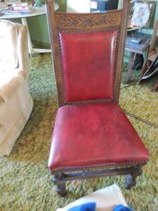 lot 75 image: red padded chair