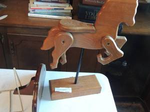lot 109 image: wooden horse dcor