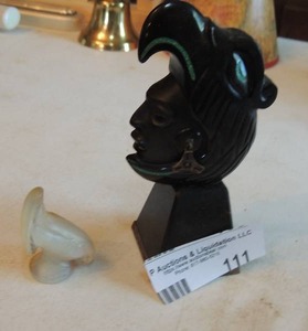 lot 111 image: Fenton murano Bird   &  Black warrior