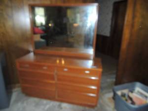 lot 1 image: BEAUTIFUL DRESSER  W 8 DRAWERS  and MIRROR