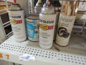 lot 163 image: used lot of gloss, spray paints and more