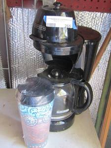 lot 265 image: black and decker coffee pot, new coffee cup
