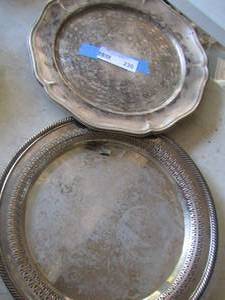 lot 230 image: qty 2 silver plated platters