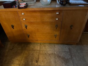 lot 8 image: MCM Buffet - 4 drawers & 2 cabinets, 60 x 19D x 32 H. (matches table 353)