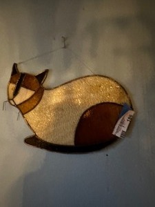 lot 186 image: Stain glass Cat. 12 x 8