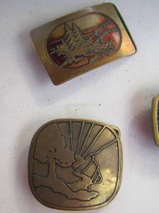 lot 2077 image: brass belt buckles