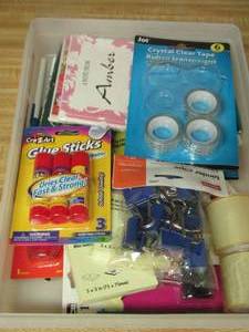 lot 2103 image: um used cards- glue stick pack- paper clips plus more