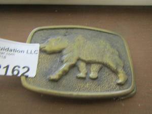 lot 2162 image: brass bear belt buckle