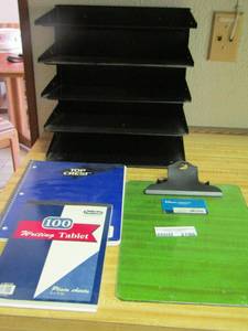lot 2190 image: desk organizer, notebook and clip board