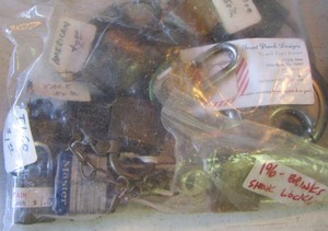 lot 2197 image: vintage and new locks and some have keys
