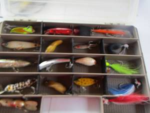 lot 2020 image: fishing lure case with various lures used and new