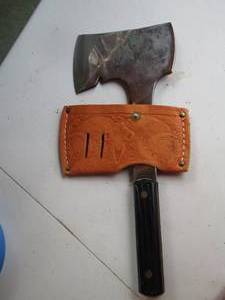 lot 2073 image: small axe with leather cover