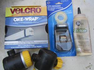 lot 2325 image: new tape dispenser, Velcro one wrap, used flex -seam and more