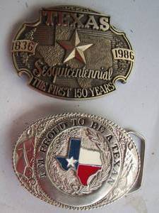 lot 2076 image: 2 Texas belt buckles very nice condition