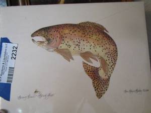 lot 2232 image: framed fish art,