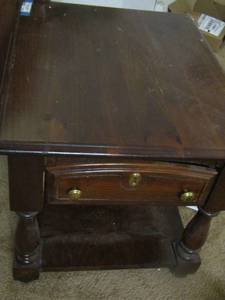 lot 2150 image: single drawer brown side table
