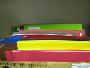 lot 2189 image: colored paper and new school folders