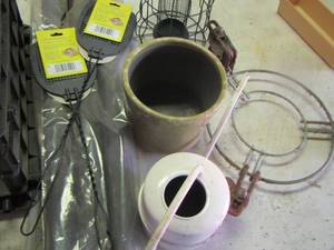 lot 2355 image: fly swatters, watering can, planting pot and more