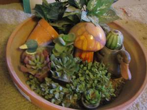 lot 2383 image: planter pot and wax plants