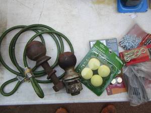 lot 2324 image: qty 2 trailer hitch balls, nails, screws and more