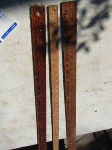 lot 2343 image: qty 3 wooden rulers