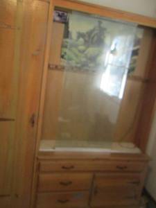 lot 2452 image: Gun cabinet with 3 drawers and 2 doors lots of storage space