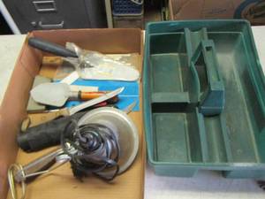 lot 2288 image: garden cart, light, knifes, handheld shovel, scrapper and more