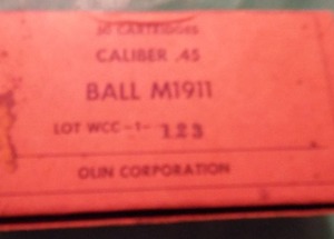 lot 2520 image: Ball M 1911 45 cal, 50 cartridges
