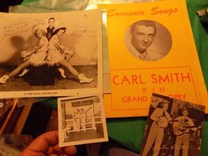 lot 2561 image: Photos (some with autographs) Scruggs & Flats, Web sisters and brother Ford, Redd Stewart and more